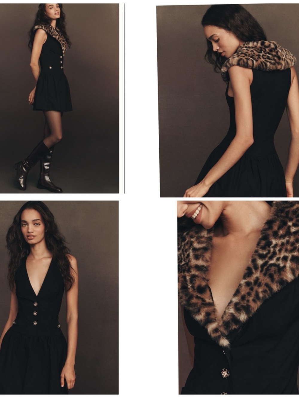 NWT Maeve Faux Fur Collar Mini Dress from Anthropologie